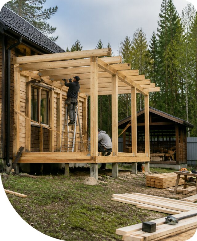 Строительство пристроек и построек на участке в Удомле